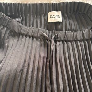 Black Pleated Claudie Pierlot Asymmetric Skirt